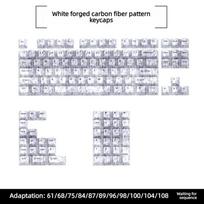 132 Key Ice Carbon Patterned Keycap, Carbon Fiber Textured Translucent Side Engraved Original Mechanical Magnetic Shaft Keycap