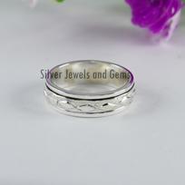 925 Sterling Silver Spinner Ring: Handmade Meditation Fidget Ring 4