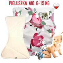 Pieluszka wielorazowa aio kieszonka bambus piwonie nappime