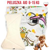 Pieluszka wielorazowa aio kieszonka bambus rowery  nappime
