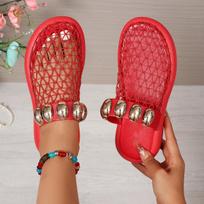 New Style Casual Women's Shoes - Baggy Beach Slippers for Lazy Days At The Shore 37 raudona