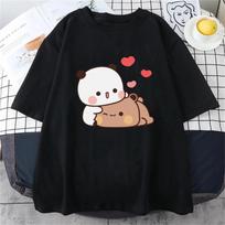 Cute Bear LOVE T Shirt Unisex Bubu Dudu Couple Tops tee summer Short Sleeve tshirts feUnisex Korean Casual girl t-shirt camisetas L