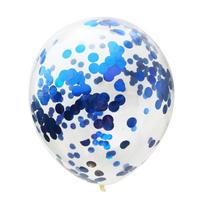 5pcs 12inch Confetti Balloons Clear Latex Balloon for Wedding Decoration Happy Birthday Baby Shower Party Supplies MIT mėlyna