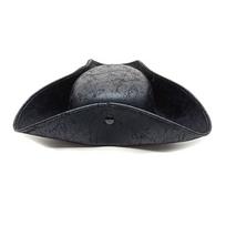 Faux Leather Pirate Hat Black Captain Hat Vintage Button Masquerade Party Cosplay Costume Hat For Men Women Photography Props juoda