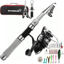 Fishing Carbon Rod Casting Spinning Fishing and Storage Bag Suitable for and Freshwater and Set 2.1m Rod, Reel, Pliers, Grip, Lures, Line, Included.