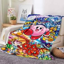 1pc Kirby Fantasy Flannel Blanket, Soft Skin-Friendly with Digital Printing, Various Sizes Available for Family, Friends, Birthday, 219 130cmx150cm
