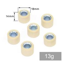 6 vnt./rinkinys 18x14mm Variatoriaus ritinėlių svoriai 13g/14g/17g/18g Nailonas GY6 Motorolerio Motociklo dalys su Variatoriaus slankikliais beige