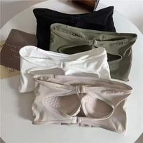 Spicy Girl Tube Top One-Shoulder Strap Ice Silk Lingerie Women's Fixed Cup Beautiful Back Bra Sports Base Wrap-Around Top 60KG balta