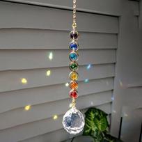 1Pc Crystal Suncatcher Mobile Meditation Home Decor Rainbow Maker Prism Suncatcher (Rainbow And Fantasy) one size