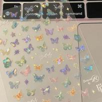 1 vnt. 5D Blizgūs Drugelių Nagų Lipdukai Kawaii Aurora Drugelių Nagų Dailės Žavesiai Dekoracijos Lipdukai Pasidaryk Pats Manikiūro Lipnus Pleistras Onesize