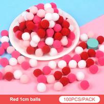100 Pcs/Lot Macaron Pompom Fluffy Ball 10Mm Coloful Plush Ball Handmade Craft Diy Decor Toy Hairband Material Accessories A11