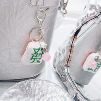 Creative Plush Mahjong Dice Keychain Ornament National Trend Pendant Bag Decoration Keyring Car Hanging Decoration Key Holder A2