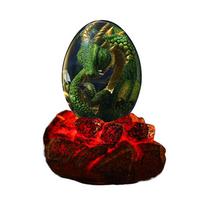 Lava Dragon Egg With Illuminated Base Halloween Ornaments Props Crystal Transparent Dragon Egg Handmade Sculpture A3
