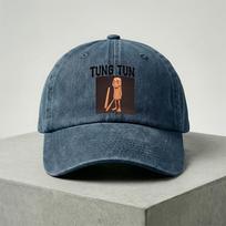 Vintage Baseball Cap Printed TUNG TUN Cartoon Sausage Unisex Pattern Outdoor Sports Casual Wear Travel Beach Music Festival 1pc