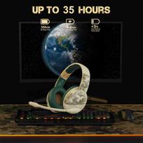 Gaming Headset Wireless and Wired 1200mAh Battery Head Mounted Gaming Headphones