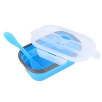 Capacity Collapsible Food Container 800ml Bento Lunch Box Foldable Bento Box  Lunch On The Go mėlyna