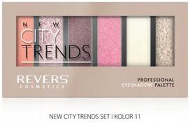 Revers city trends paleta cieni do powiek 11, 6 odcieni mat/perła/metaliczna