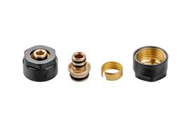 Valx komplet złączek instalacyjnych do rur pex 3/4″x16 mm czarny mat 2 szt.