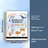 Reference Images Watercolor Workbook Marine Animal Theme Painting Notebook  Beginner Learning 200gsm