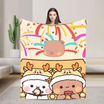 Cartoon Bubu Dudu Blankets Fleece Summer Bear Cute Portable Soft Throw Blanket for Sofa Couch Plush Thin Quilt Size: 75*100cm, Weight: 230 GSM