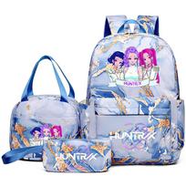 3 vnt./rinkinys Anime Animacinis K-pop Spausdintas Kuprinė su Rankine Pieštukine Paaugliui Studentui Mergaitei Berniukui Kuprinė Mokyklinė Moteriška Didelės Talpos Kelioninė Rankinė
