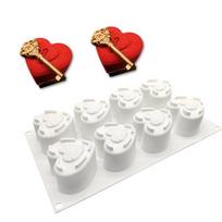6-Cavity Even LOVE Music Box Silicone Mold - Valentine's Day Mousse Cake Chocolate Dessert Baking Tool balta
