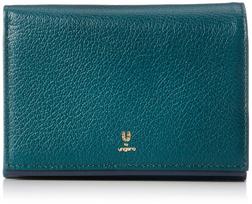 U by Ungaro Folding Cowhide Leather with Polka Dot Green  Sofia  Wallet, Gordo-Embossed Scratch-Resistant Two-Tone Lining, UULW8FS1, žalia