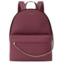 Michael Kors Slater Signature Logo Print Backpack Women Backpack Cherry 35F5G04B7B-CHERRY Basic Set (Bag+Dust Bag)