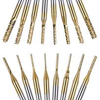 0,8 mm–3,175 mm Titano dengtas Karbido Frezavimo Freza Graviravimo Briaunos Freza CNC Maršrutizatoriaus Frezos Galinės Frezos PCB Staklėms 1.2mm