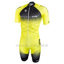 Powerslide Inline Skinsuit Team Areo Speedsuit Summer Men Cycling Clothing Skate Suits Ciclismo Pro Racing Apparel Short Sleeves S