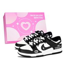 Nike Dunk Black White, Trendy Comics Abrasion Resistant Abrasion Resistant Low top Skateboard Shoes Unisex Black DD1391-100(Team883-) 39