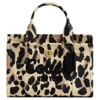 COACH Cargo 20 leopard print Tote bag Tote bag shopping bag shoulder bag fabric crossbody handbag small size women's beige and black juoda