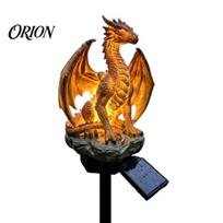 Decorative Patio Lamp Solar Dragon Garden Light, Gothic Resin Outdoor Statue Lantern, Medieval Decor for Yard, Unique Gift Fans Fairy Tale Light A