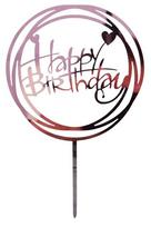 Topper Na Tort  Happy Birthday Różowe Złoto Akrylowy  Koło