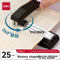 Deli Rotating Stapler/Stapler, Small Stapler for Binding Center Pages, Temporary Binding, Removable, Office Supplies, Black 0414