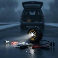 Emergency Jump Starter with Air Compressor Multi-Functional Portable Jump Starter with Air Compressor Compact Bright for Drivers