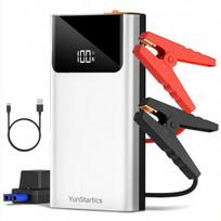 US EU Local Warehouse Car Jump Starter Emergency Booster Power Bank LED Strobe Warning Light Smart Clips Type-C Fast Charge Auto Rescue Tool for QS001