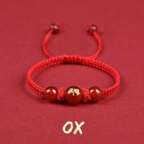 Kinijos zodiako raudona virve pinta apyrankė Naujųjų Metų laimingi papuošalai vyrams Moterims Dovana Ox