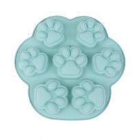 7 Cavity Cat Footprint Silicone Mold Cake Mould Cookie Cutter Fondant Diy Cat Paw Mousse Pastry Bakeware Molds Baking Mold mėlyna