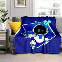 Space Adventure Astro Bot Blanket Outdoor Flannel Blanket for Camping, Hiking, Garden Parties, Picnic Essentials,gift for family and friends 75x90cm
