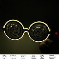 Light Up Glowing Glasses Round Frame Neon Glasses Cartoon Party Glasses  Night Show