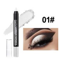 12 Colors Beauty Highlighter Eyeshadow Pencil Pen Eyeliner Pearlescent Long Lasting Silky Waterproof Pen Eyeshadow Stick Glitter Smooth Eyeshadow Pen