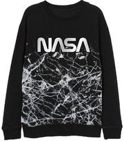 Nasa bluza dresowa czarna ciepła 134/140 r705c
