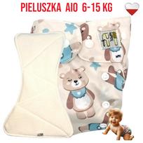 Pieluszka wielorazowa aio kieszonka bambus misie miętowe  nappime