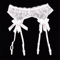 Women'S Sexy Underwear Large Size Lace Garters Lovely Bow-Knot High Elastic Waist Belt For Thigh High Stockings Erotic Costumes One Size