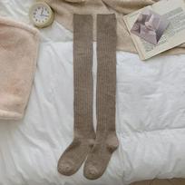 8Color Thigh High Stockings Women Thick Warm Knees High Socks Wool Cashmere Thermal Long Socks High Socks Stocking Autumn Winter One Size