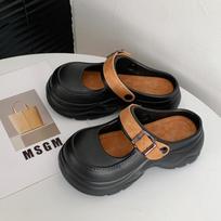 Clogs Chunky Sandals Women Thick Sole Buckle Strap Design Garden Shoes Woman Eva Beach Platform Flip Flops 36-37 juoda