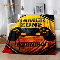 Cartoon Gamer Gamepad Game Over Soft Plush Blanket,Flannel Blanket Throw Blanket Cover for Living Room Bedroom Beds Sofa Picnic Size: 75*100cm, Weight: 230 GSM