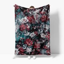 Velvet Floral Snake Print Throw Blanket Luxurious Soft Cozy Bed Sofa Decorative Throw Blanket Gift for Women Girls Size: 75*100cm, Weight: 230 GSM