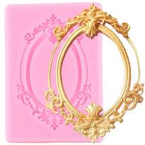 „Pasidaryk pats“ veidrodinis rėmelis „Fondant“ tortų dekoravimo įrankiai šokoladinio pyrago silikono formos virtuvės kepimo formos mėlyna